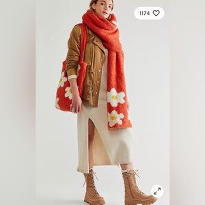 *FLASH SALE* NWT Free People Orange Flowers Tote And Blanket Set